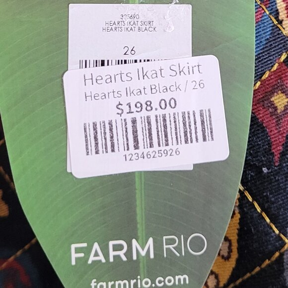 Farm Rio Black Hearts Ikat Mini Skirt - Picture 13 of 13